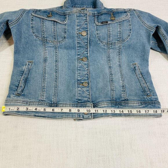 New Lee Denim Jean Jacket Medium Light Wash Jean Jacket Lee Legendary Rider Med - Picture 12 of 15